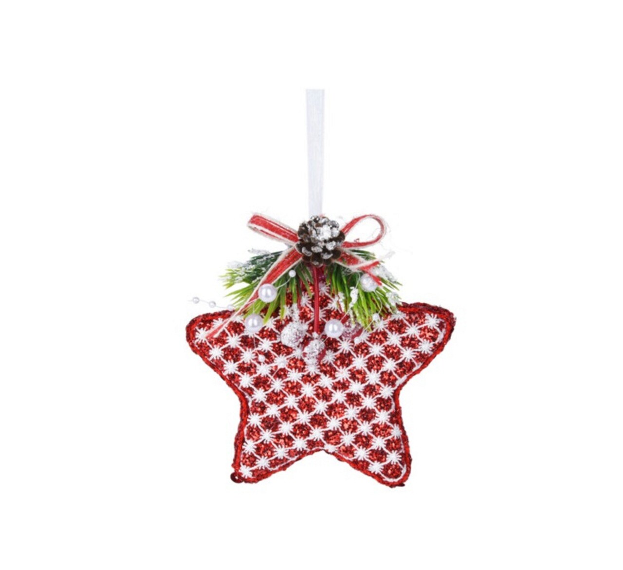 Decoratiune pentru brad Xmas Star V2, 12 cm, spuma, rosu - imagine 3